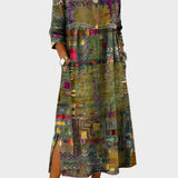 Bettina - Abito in denim con patchwork etnico