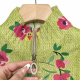 Costanza - Cardigan rosa a fiori con zip