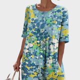 Elena - Abito midi ampio e leggero a fiori