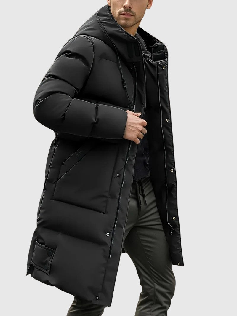 Giovanni - Cappotto lungo trapuntato con cappuccio