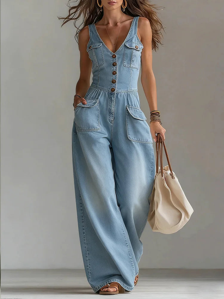 Silvia - Tuta ampia in denim