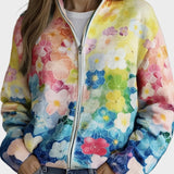 Augusta - Cardigan con fiori d'acqua sfumati