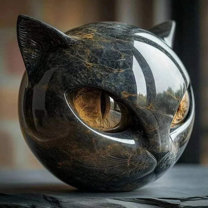 Statua in pietra del Gatto Nero – Simbolo di fortuna e stile