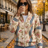 Eulalia - Cardigan con rose rampicanti su nastro