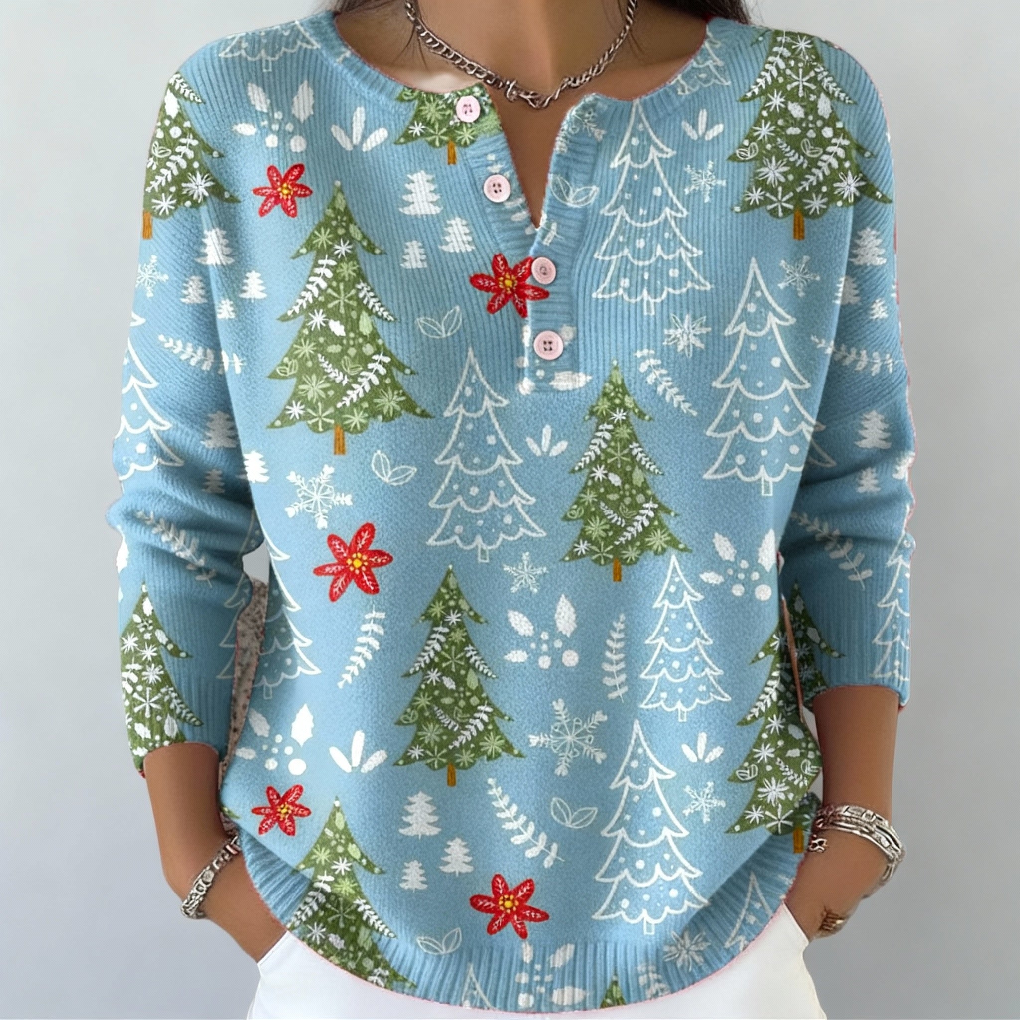 Iris - Maglione natalizio con bottoni