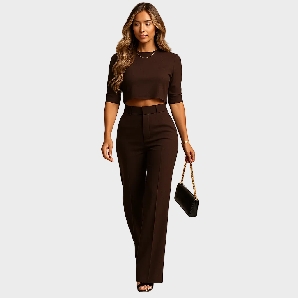Orietta - Completo autunnale da donna con top e pantaloni