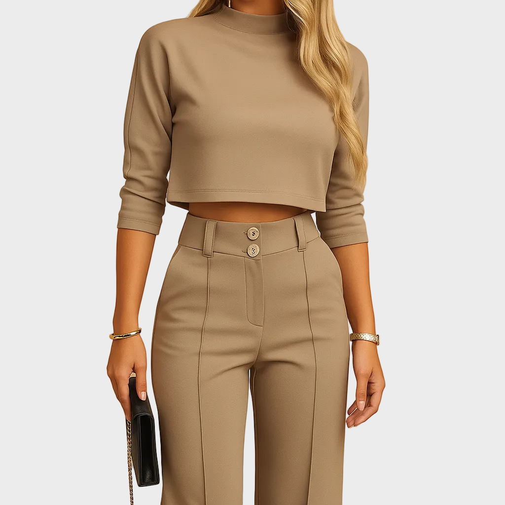 Orietta - Completo autunnale da donna con top e pantaloni