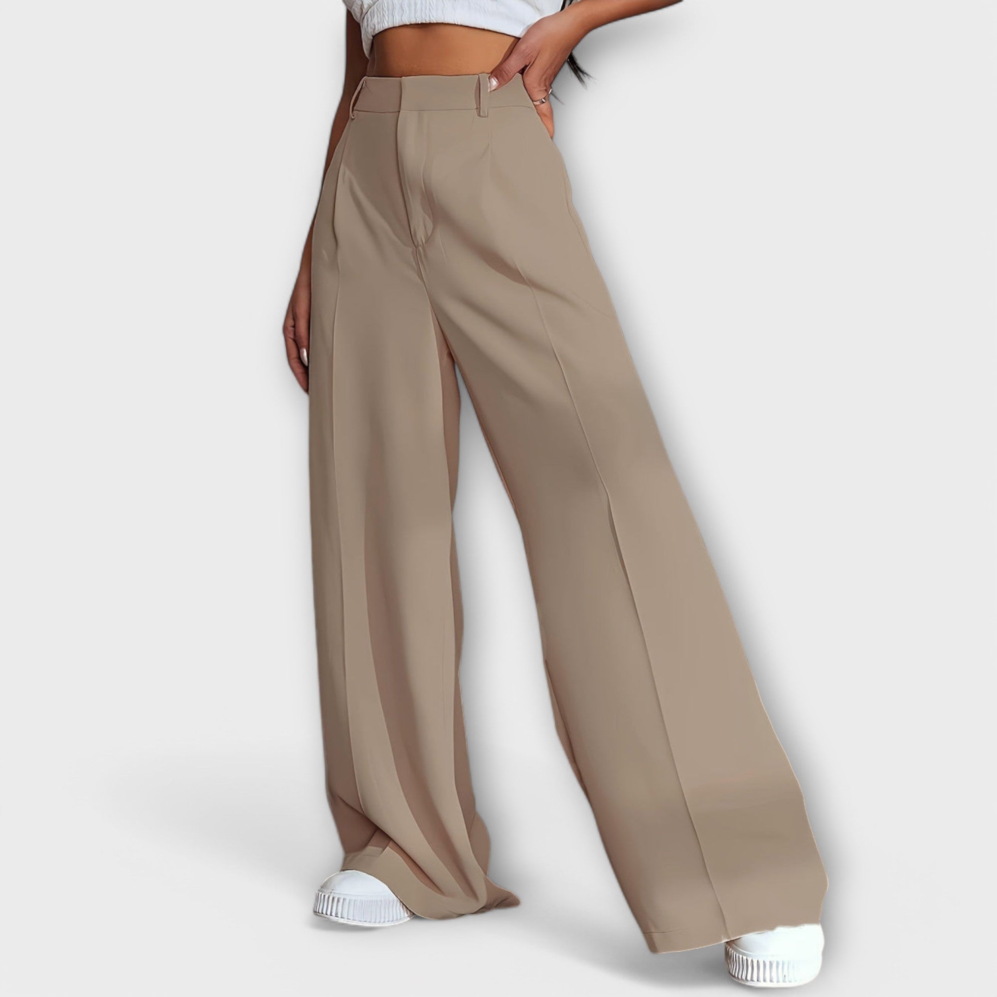 Perla - Pantaloni a vita alta e gamba larga