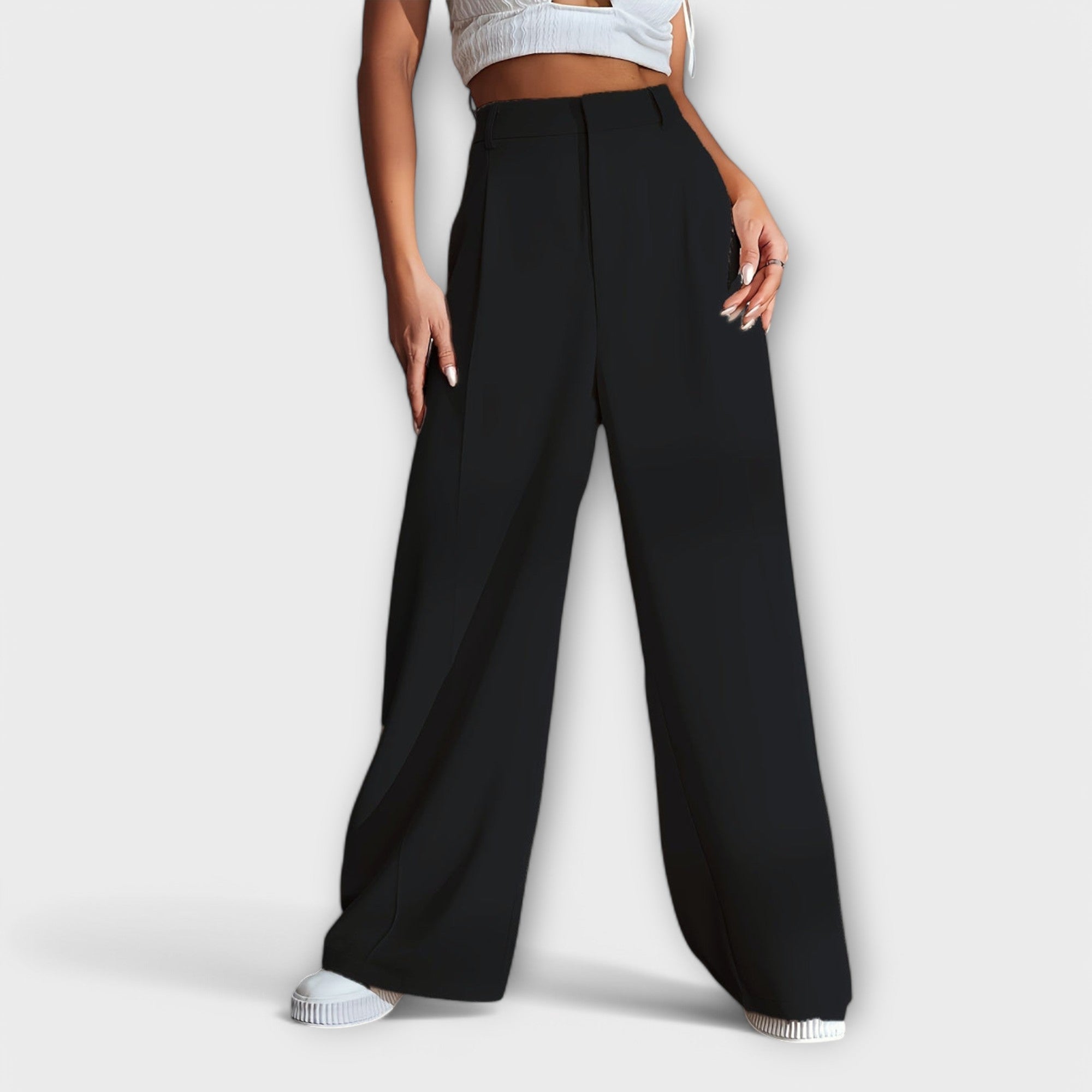 Perla - Pantaloni a vita alta e gamba larga