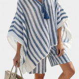 Salomè - Completo a righe blusa e shorts