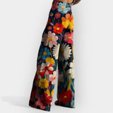 Laura - Pantaloni a fiori a gamba larga