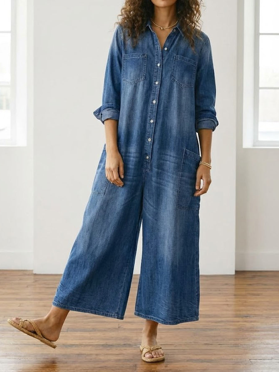 Felicita - Tuta in denim di cotone