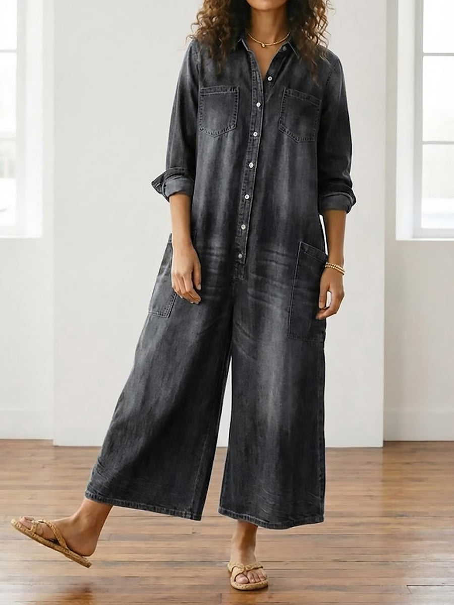 Felicita - Tuta in denim di cotone