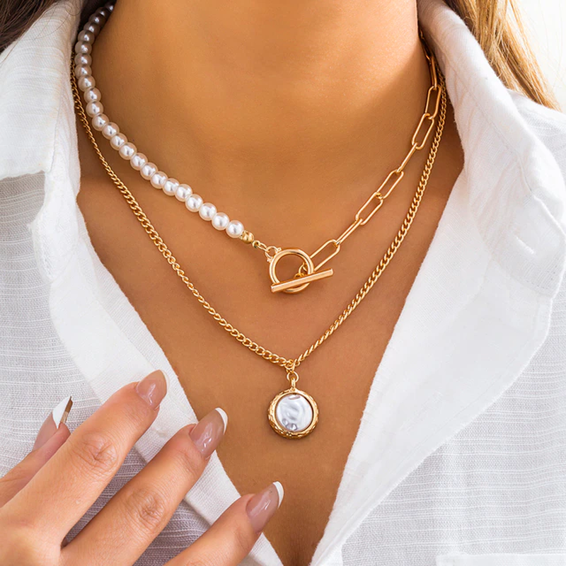 Collana di perle vintage a più fili