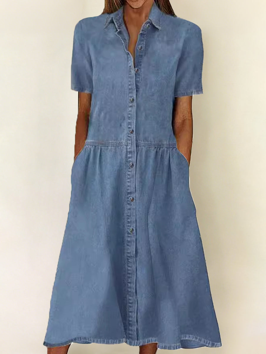 Carolina - Abito in denim a maniche corte