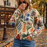 Gabriella - Cardigan con zip a fiori Giardino Botanico