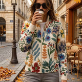 Gabriella - Cardigan con zip a fiori Giardino Botanico