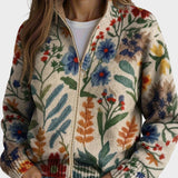 Gabriella - Cardigan con zip a fiori Giardino Botanico